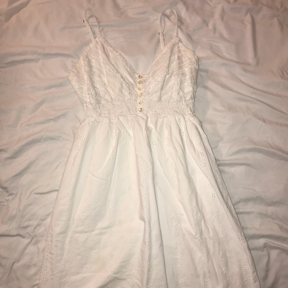 White cotton eyelet dress